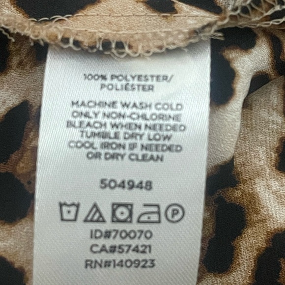 Ann Taylor Factory Leopard Print Tie-Neck Blouse - Brown & Black - Picture 7 of 15
